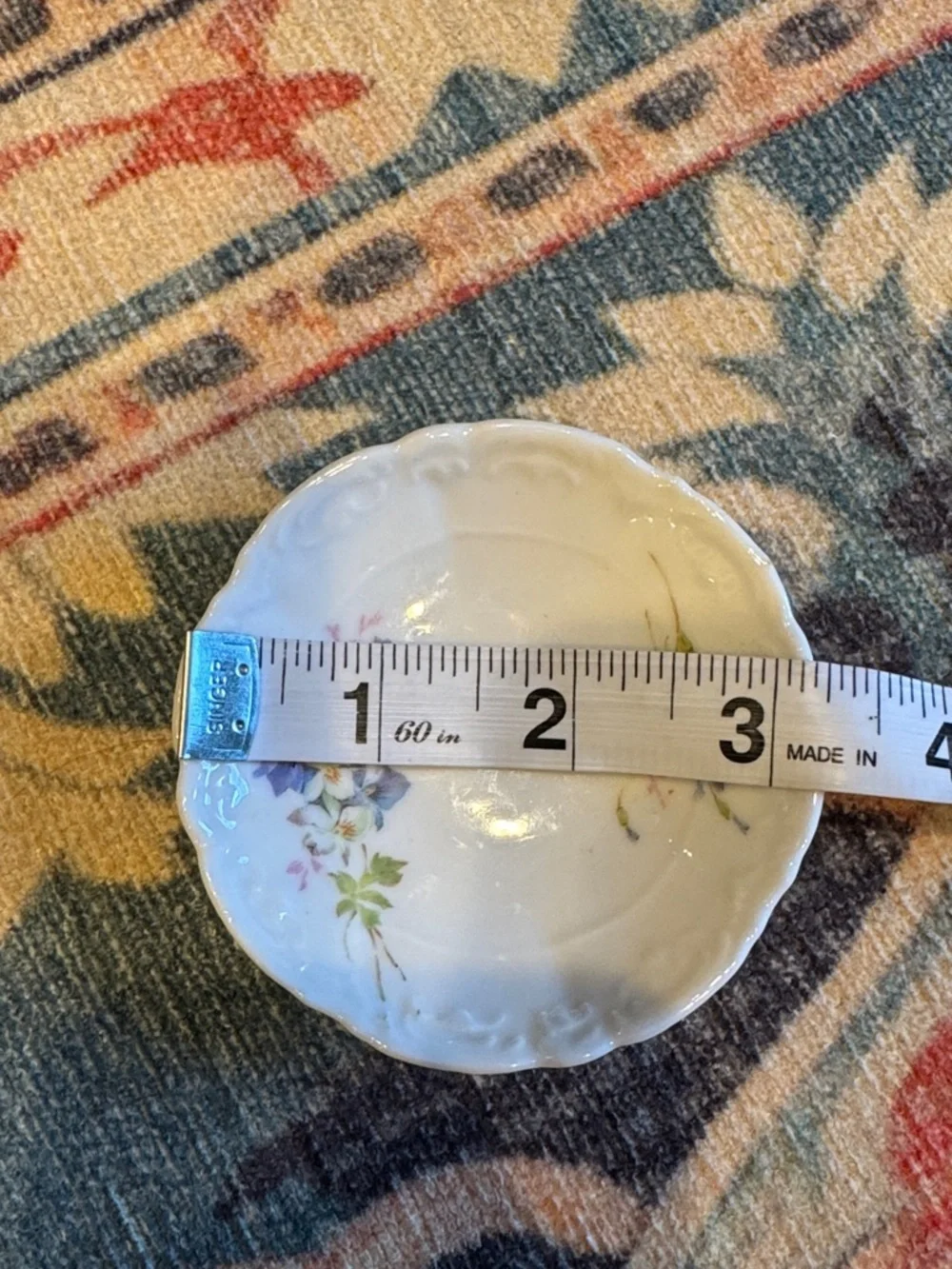 2 VINTAGE  Floral Porcelain Saucers